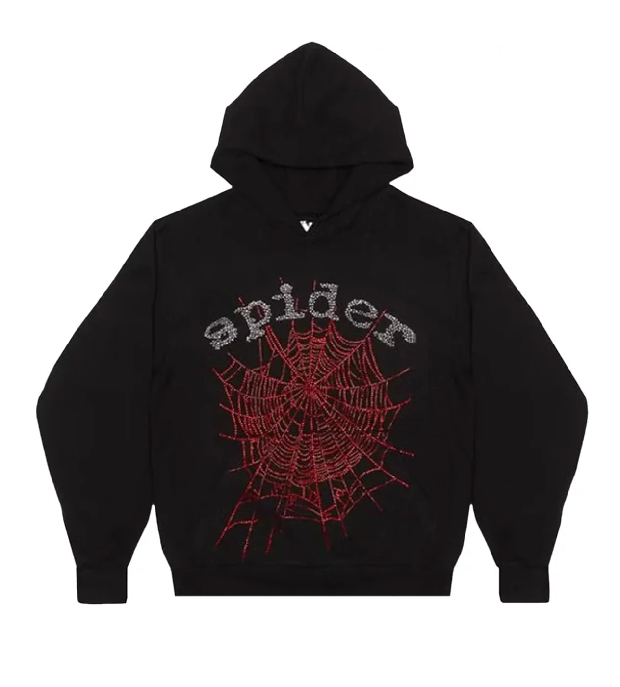 SP5DER Hoodie Webbed RhineStone - Red