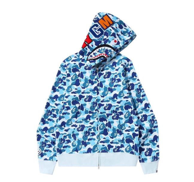 BAPE ABC Camo Shark Full Zip Hoodie 'Blue'