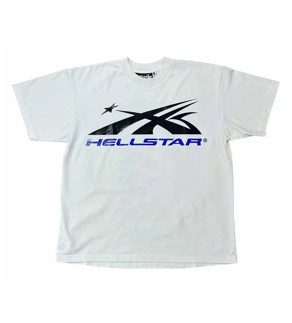 Hellstar Sport Logo Gel Tee - White/Blue