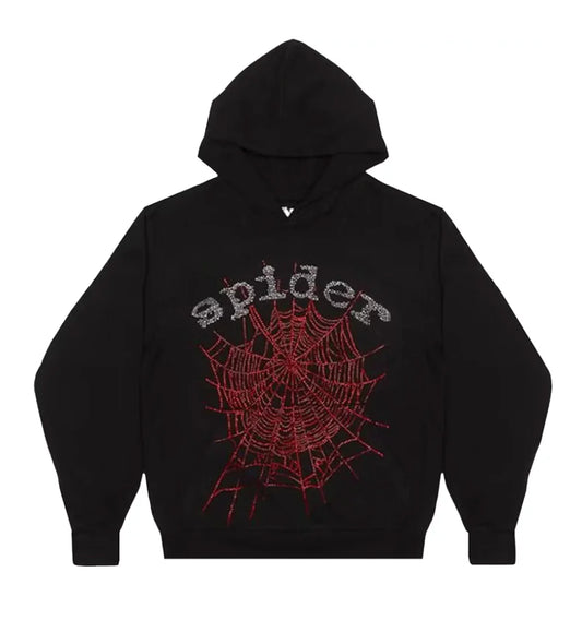SP5DER Hoodie Webbed RhineStone - Red