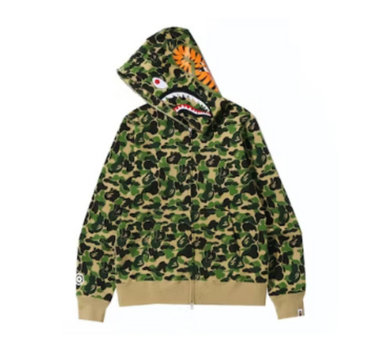 BAPE ABC Camo Shark Full Zip Hoodie Green